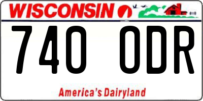 WI license plate 740ODR