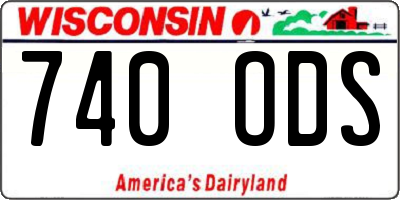 WI license plate 740ODS