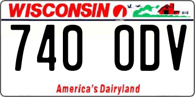 WI license plate 740ODV