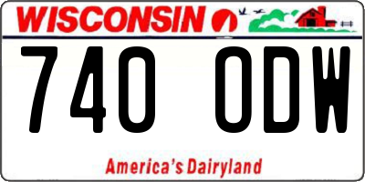 WI license plate 740ODW