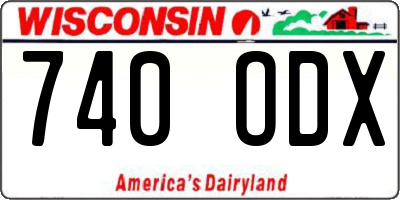 WI license plate 740ODX