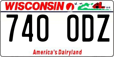 WI license plate 740ODZ