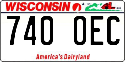 WI license plate 740OEC