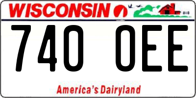 WI license plate 740OEE