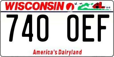 WI license plate 740OEF