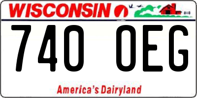 WI license plate 740OEG