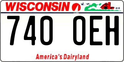 WI license plate 740OEH