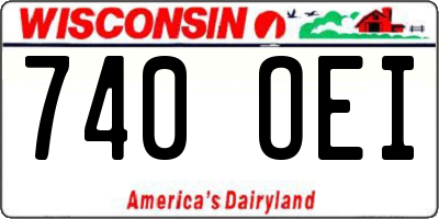 WI license plate 740OEI