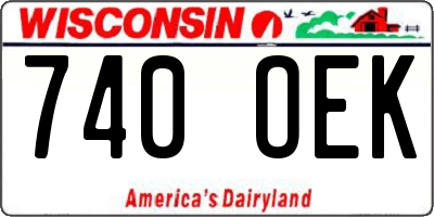 WI license plate 740OEK