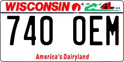 WI license plate 740OEM
