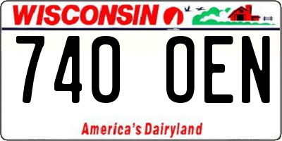 WI license plate 740OEN