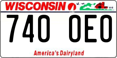 WI license plate 740OEO