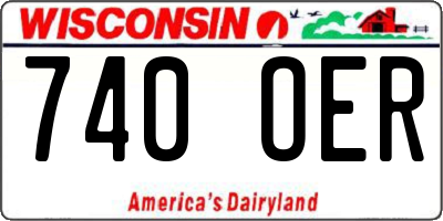 WI license plate 740OER