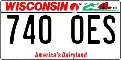 WI license plate 740OES