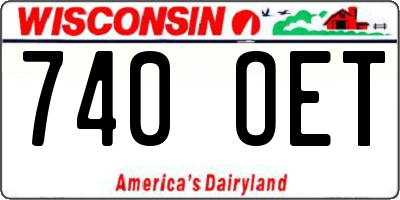 WI license plate 740OET