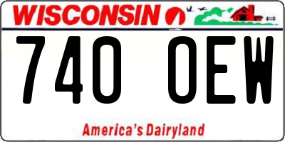 WI license plate 740OEW