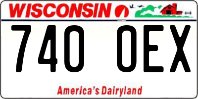 WI license plate 740OEX
