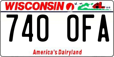 WI license plate 740OFA