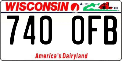 WI license plate 740OFB
