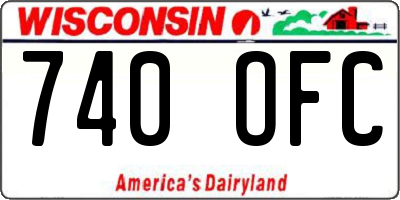 WI license plate 740OFC