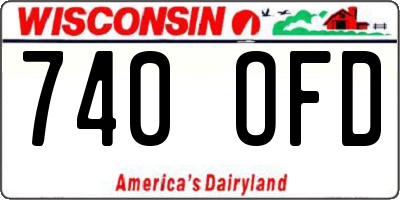 WI license plate 740OFD