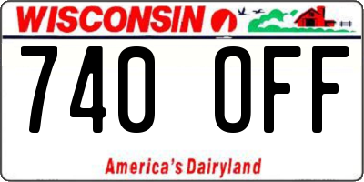 WI license plate 740OFF