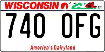 WI license plate 740OFG