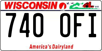 WI license plate 740OFI
