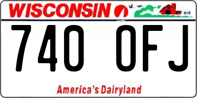 WI license plate 740OFJ