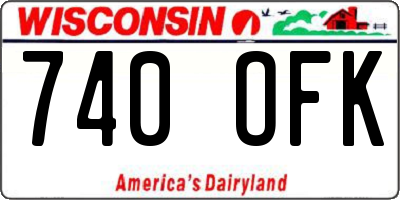 WI license plate 740OFK
