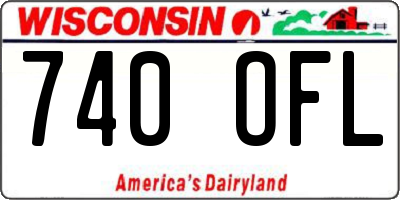 WI license plate 740OFL