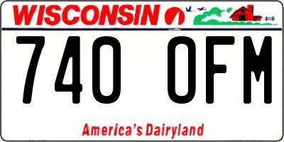 WI license plate 740OFM