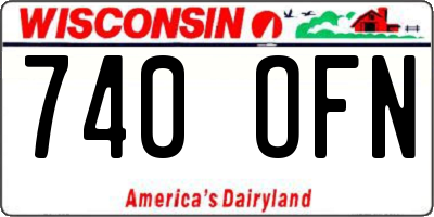WI license plate 740OFN