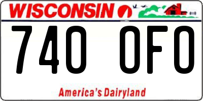 WI license plate 740OFO