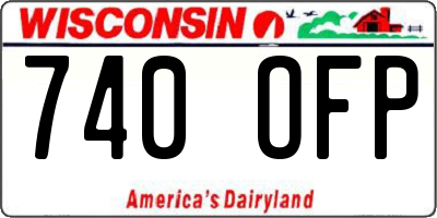 WI license plate 740OFP
