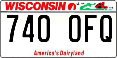 WI license plate 740OFQ