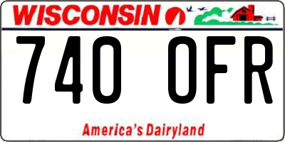 WI license plate 740OFR