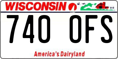 WI license plate 740OFS