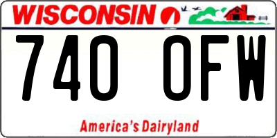 WI license plate 740OFW