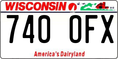 WI license plate 740OFX