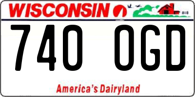 WI license plate 740OGD