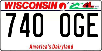 WI license plate 740OGE