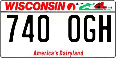 WI license plate 740OGH