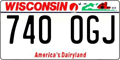 WI license plate 740OGJ