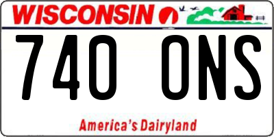 WI license plate 740ONS