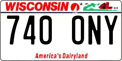 WI license plate 740ONY