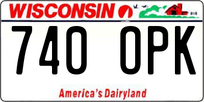 WI license plate 740OPK