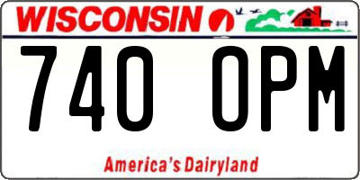 WI license plate 740OPM