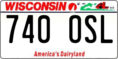 WI license plate 740OSL