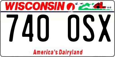 WI license plate 740OSX